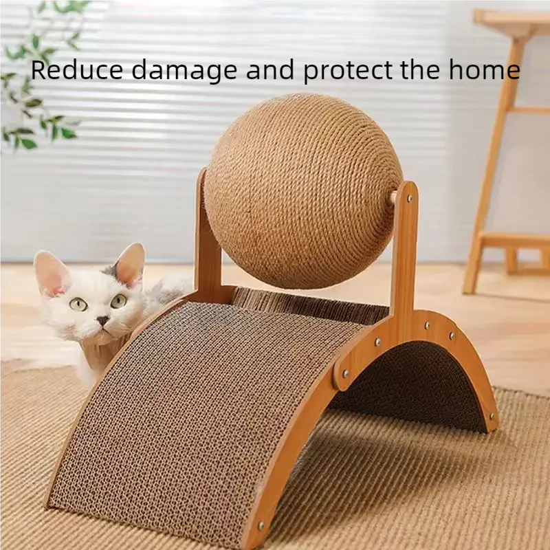 Wooden Sisal Scratching Ball - Image 3