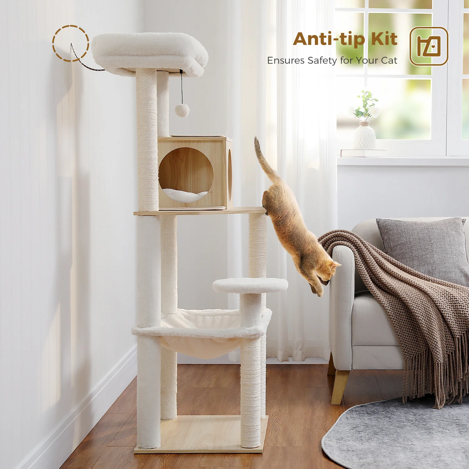 Wooden Multi-Level Cat Tree