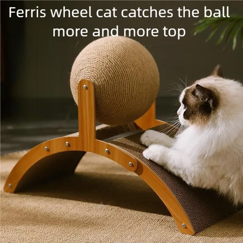 Wooden Sisal Scratching Ball - Image 4