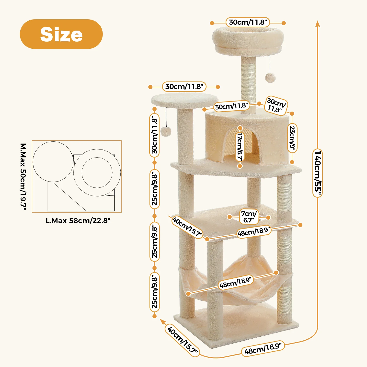 Wooden 5 Multi-Level Cat Tree - Image 7