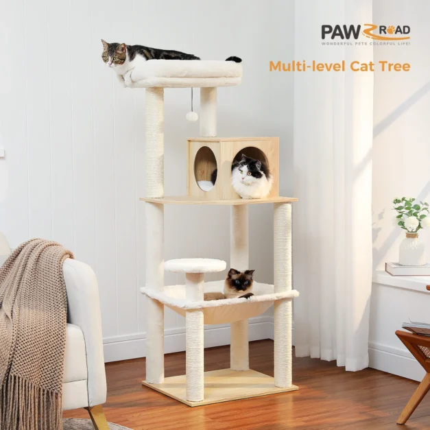 Multi Core Cat Tree Wooden Multi-Level Cat Tree - Kitty Cat Boutique